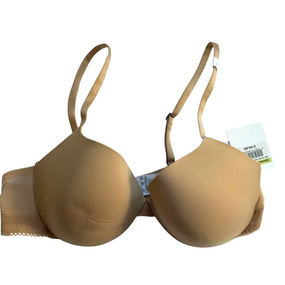 Calvin Klein Seductive Comfort Customized Lift Bra Bare Tan 36B NEW